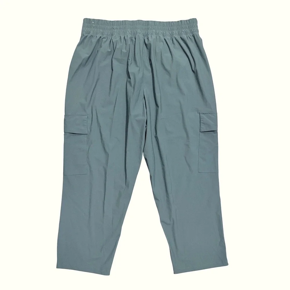 Old Navy Go-Dry Sleektech Sage Green Cargo Pants Womens 2X High Waist Utility